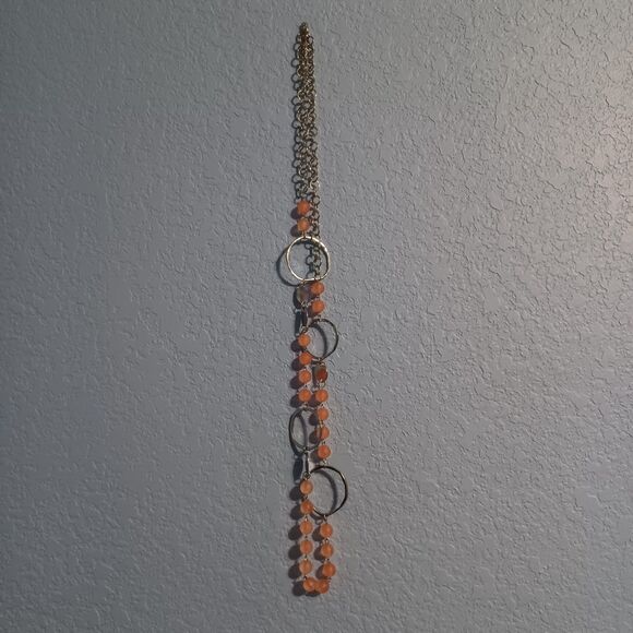 PAPARAZZI Coral Sea Glass Wanderer Statement Necklace, 40" - Picture 3 of 3